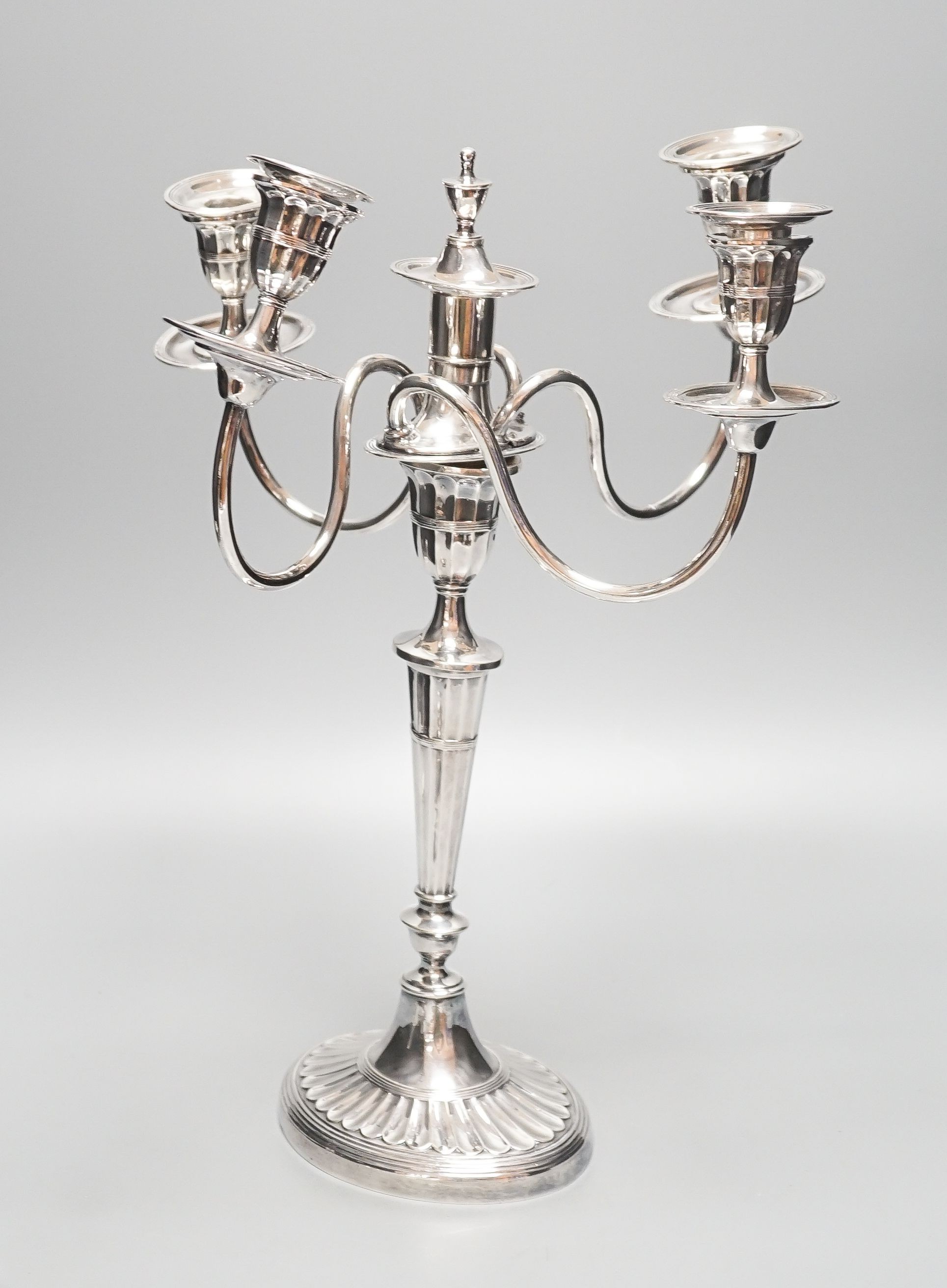 A 19th century plated candelabrum, 40cm